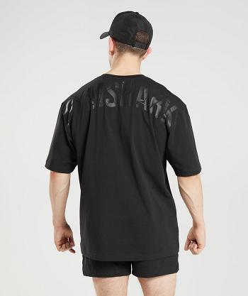 Pánské T Shirts Gymshark Power Černé | CZ 2546DFM